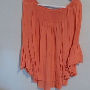 Women's Off-Shoulder Top - Coral